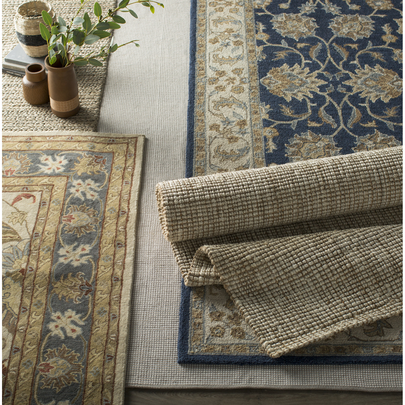 Onca Blue Hand-Tufted Wool Oriental Rug, Runner 2'6" x 8'