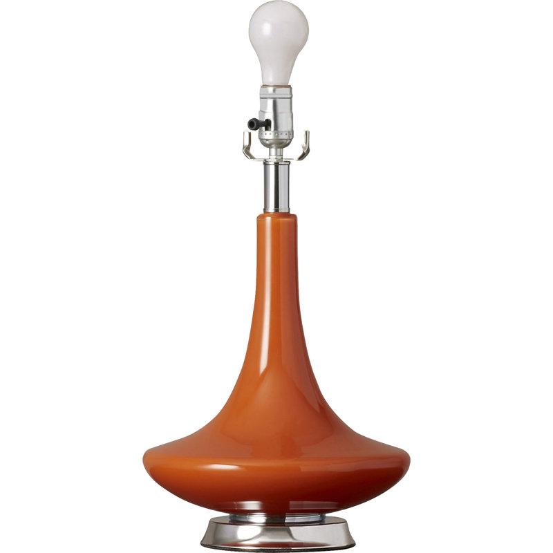 Beresford Glass and Metal Table Lamp with 3-Way Switch, Orange