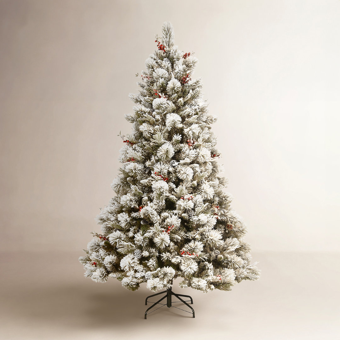 7.5ft. Snowy Bedford Pine Tree with Clear Lights The Holiday Aisle®