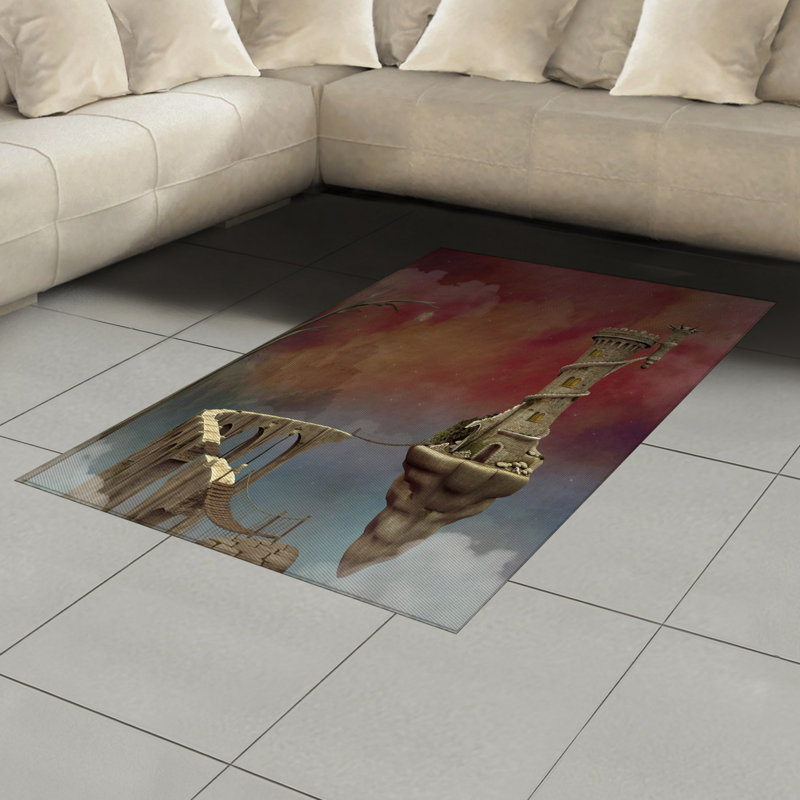 Fantasy High Density Long Fiber Poly Threads Decorative Area Rug Carpet, Rectangle 4' x 5'8"