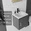 Meuble-lavabo suspendu de 40 cm avec lavabo, porte à fermeture douce, lavabo en céramique, meuble en contreplaqué, gris-133200614