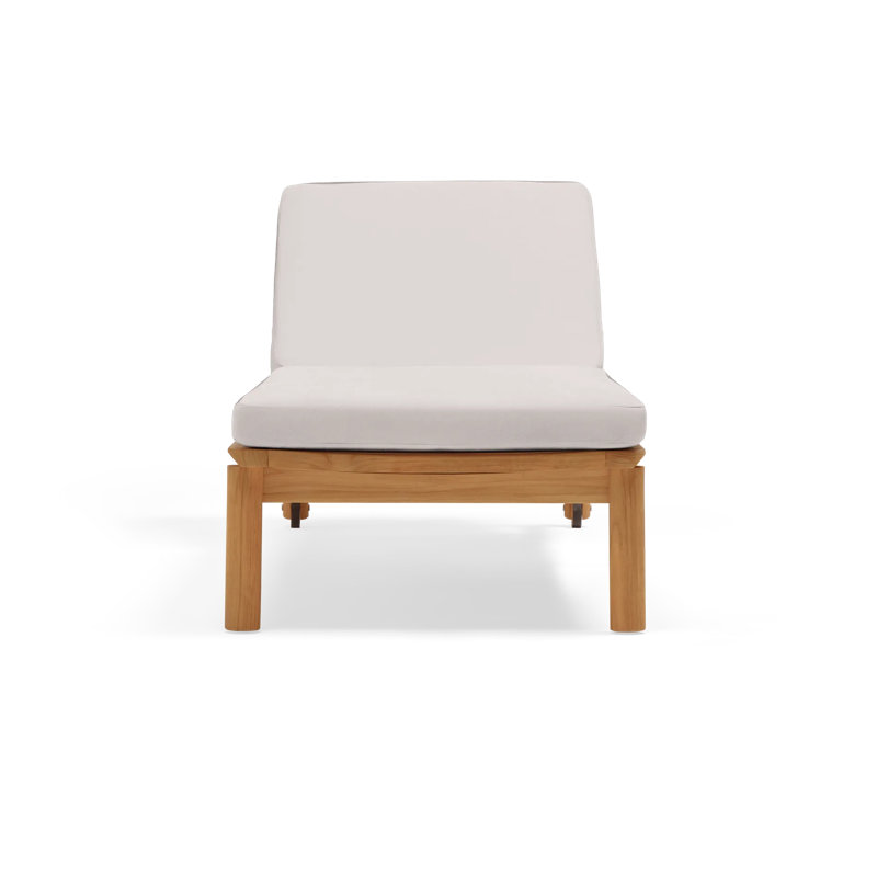 Haven Outdoor Teak Chaise Lounge, Sunbrella Ashe