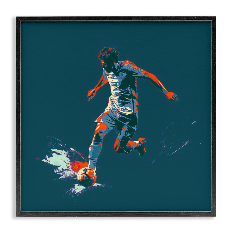 «Winning Soccer But», estampe numérique encadrée par Lazar Studio, Giclée encadrée noir minuit, H 17 po x l 17 po