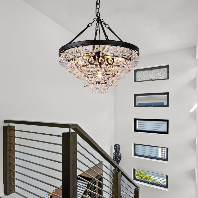 Jahmier Adjustable 8-Layer Waterdrop Crystal Chandelier