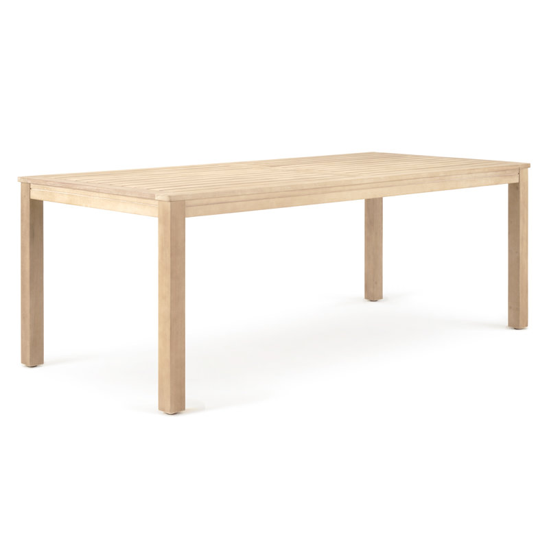 Paulet 83" W x 39" D Rectangular Solid Acacia Wood Outdoor Dining Table