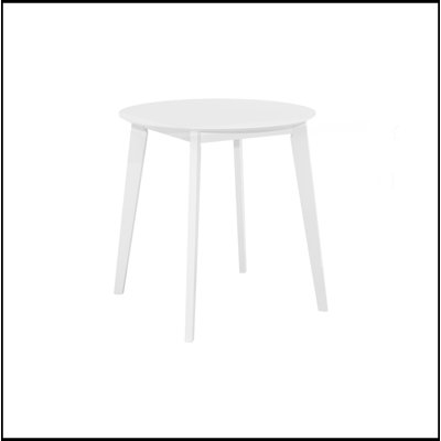 Table de salle à manger, ronde de 30 po, petite cuisine, salle à manger, placage, pieds en bois, transitionnel