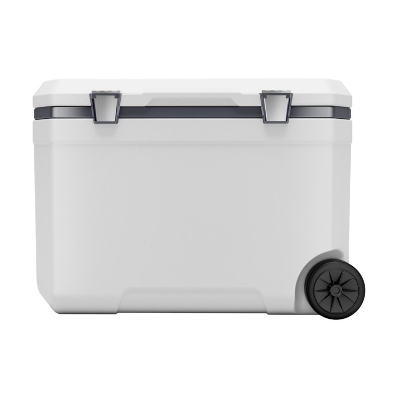 Glacière à roulettes portative 45 pte avec porte-gobelets - Glacière isotherme robuste pour le camping, la fête d'avant-match et les aventures en plein air