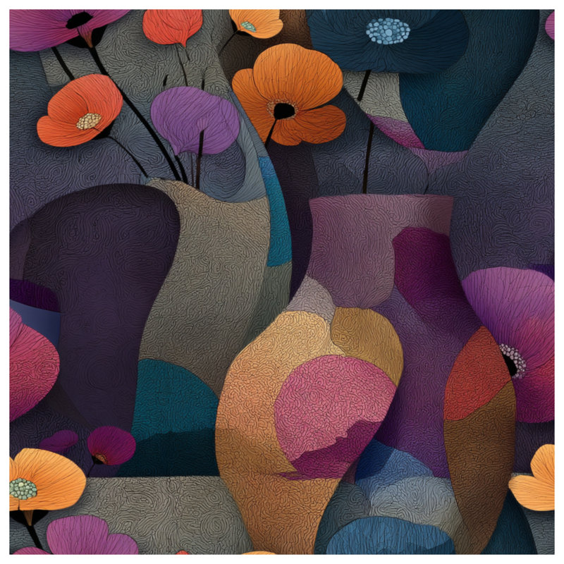 Tapisserie murale florale - Décoration murale abstraite, 104in H x88 with 4 Grommets