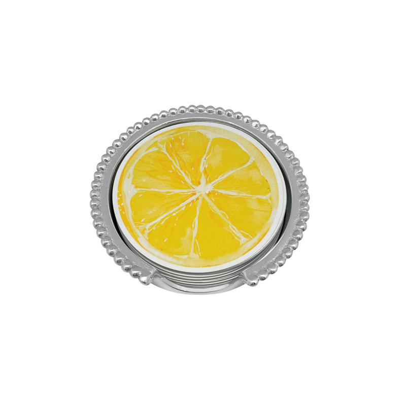 Ensemble de sous-verres perlés citron et lime