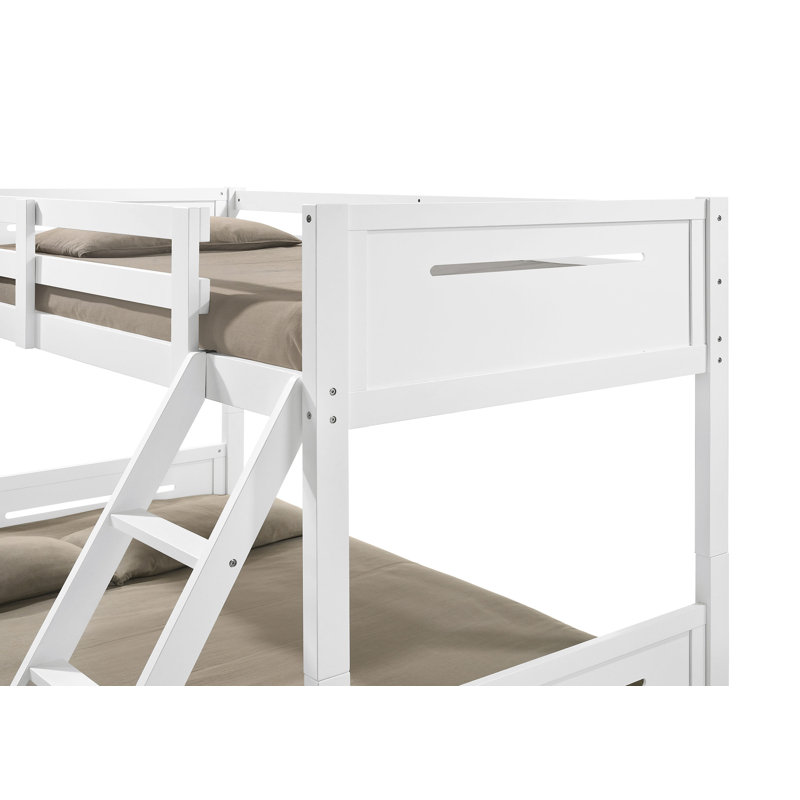 Anderson Wood Twin Over Full Bunk Bed White, White, Twin Over Full