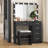 Jaq Vanity with Lights and Stool Christmas Gifts-1514356630