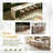 Mid-Century Beige Linen Bar Stools Set of 4 - Counter Height Stools 25.5 Seat Height With Low Back & Soild Wood Frame, Upholstered Cushion Kitchen Bar Stools for Counter-1030619024-1029116424-1030619022