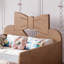 Lit plateforme simple pour enfant avec garde-corps complet Tête de lit Bowknot