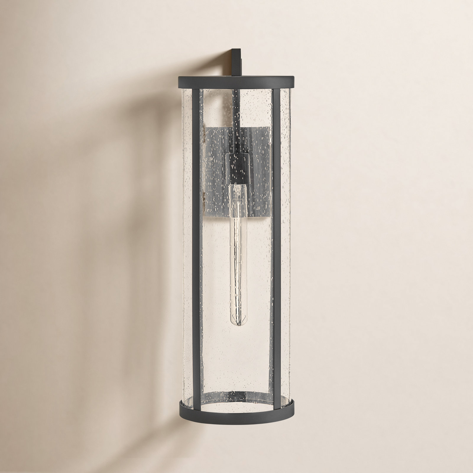 Iriye Single Light Cylinder Outdoor Wall Light, 24.00" H x 7.50" W x 9.75" D
