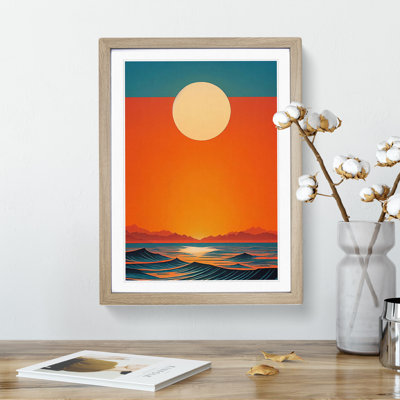 Wild Ocean Sunset Abstract Framed Print