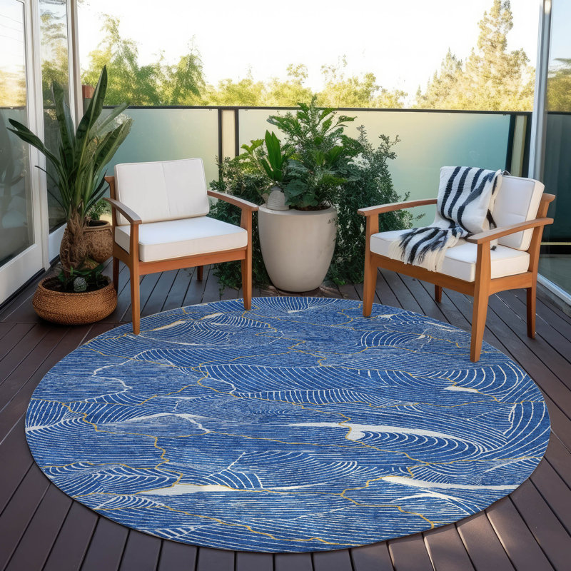 Tapis intérieur / extérieur bleu Sahari , 2'3" x 7'6"