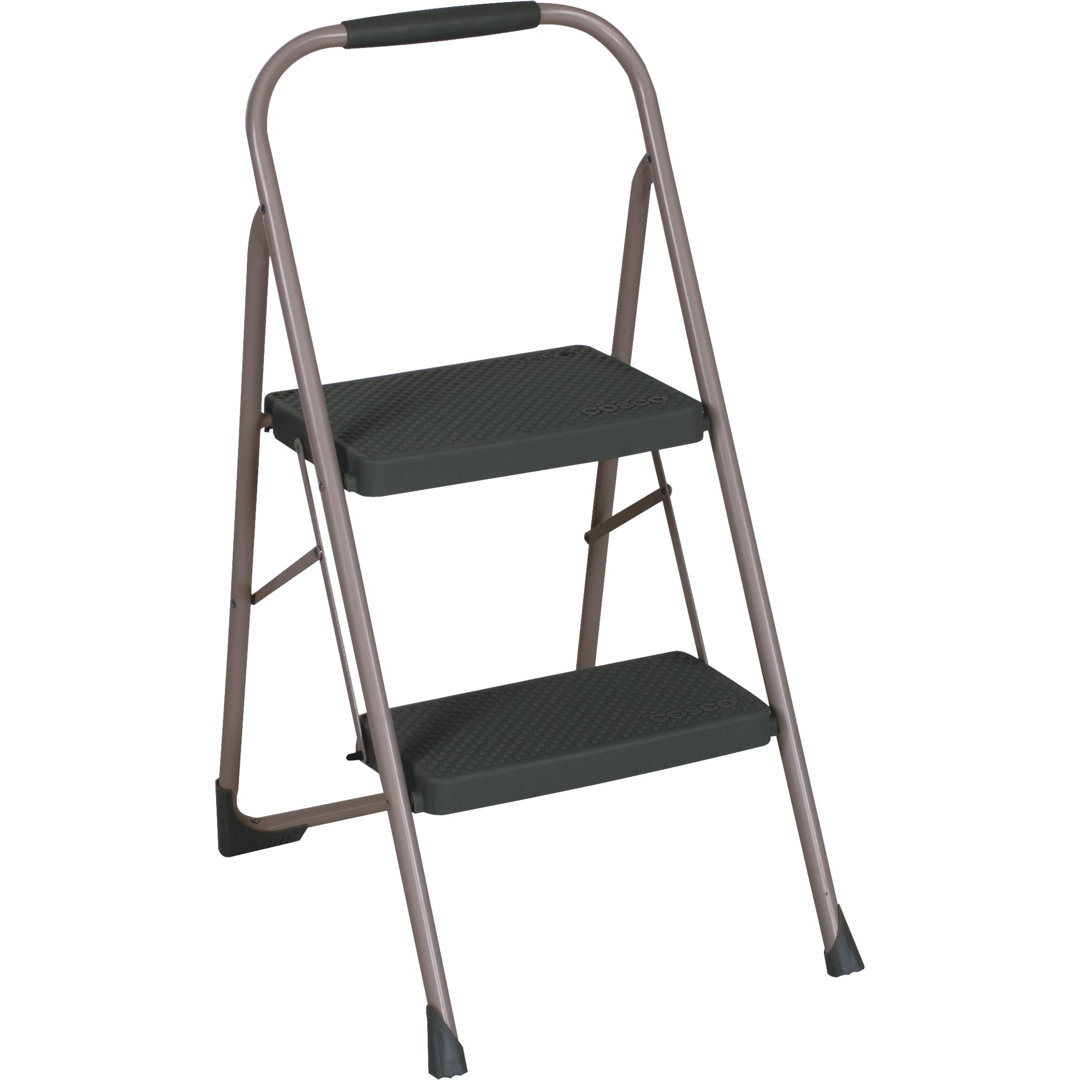 2 Step Steel Step Stool with 200 lb. Load Capacity COSCO 