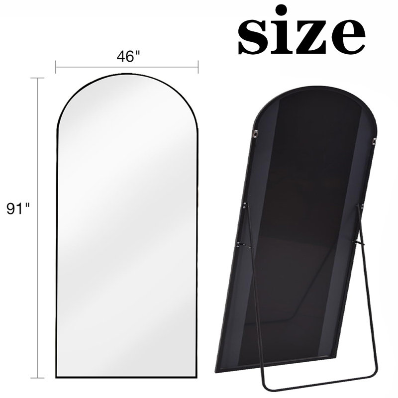 Full Length Arched Floor Mirror，Oversized Full Body Mirror,For Bedroom, Living Room, Dressing Room, Black