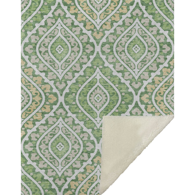 Jeté en laine Sherpa ASB761 Addison, Vert