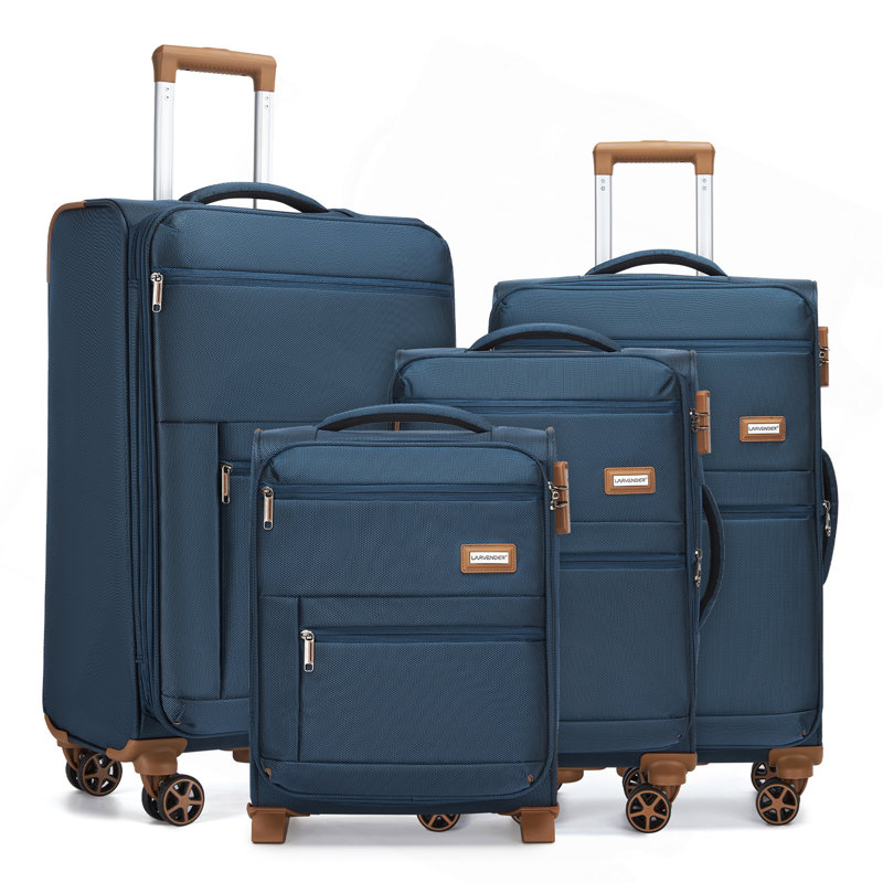 Ensembles de valises 4 pièces, valises souples avec roulettes
