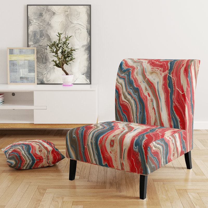 Fauteuil de chambre rembourré Mid-Century, Orange/Brown Velvet