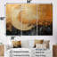 Lune dorée scintillante Magic I - ensemble d'art mural lune-107759767-107759764