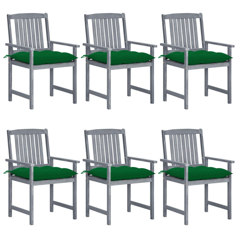 Chaise de patio avec coussins Ariyeh, Vert, Gris