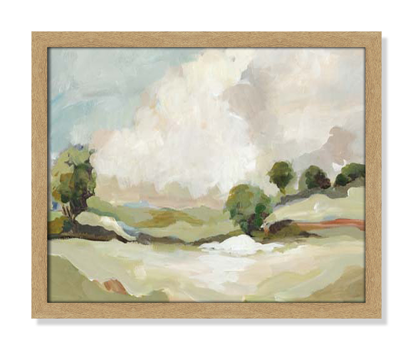 Pastoral Land Print, 16" H x 19" W x 1.25" D, Brown