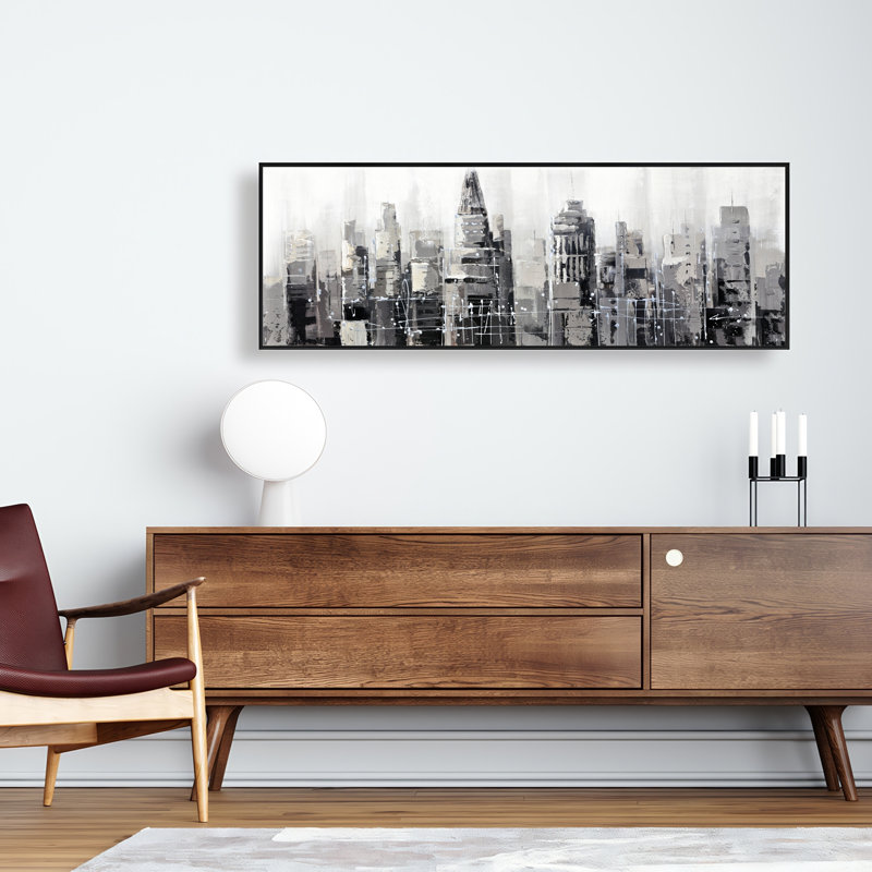 Gray City - Modern Framed Canvas Art for Home Decor