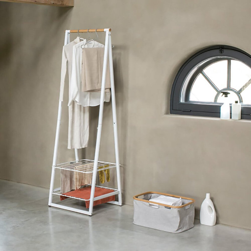 Brabantia Linn Clothes Rack, 190cm H x 60.6cm W x 57cm D, White