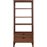 Walnut Grove Solid Wood Etagere Bookcase