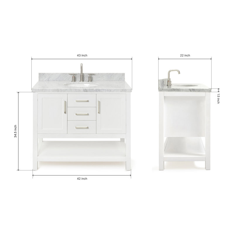 Bayhill 43'' W Single Vanity, White