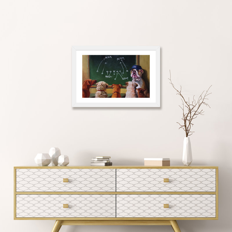 «Game Plan», art encadré, H 24 po x l 32 po x P 1 po, Papier encadré blanc