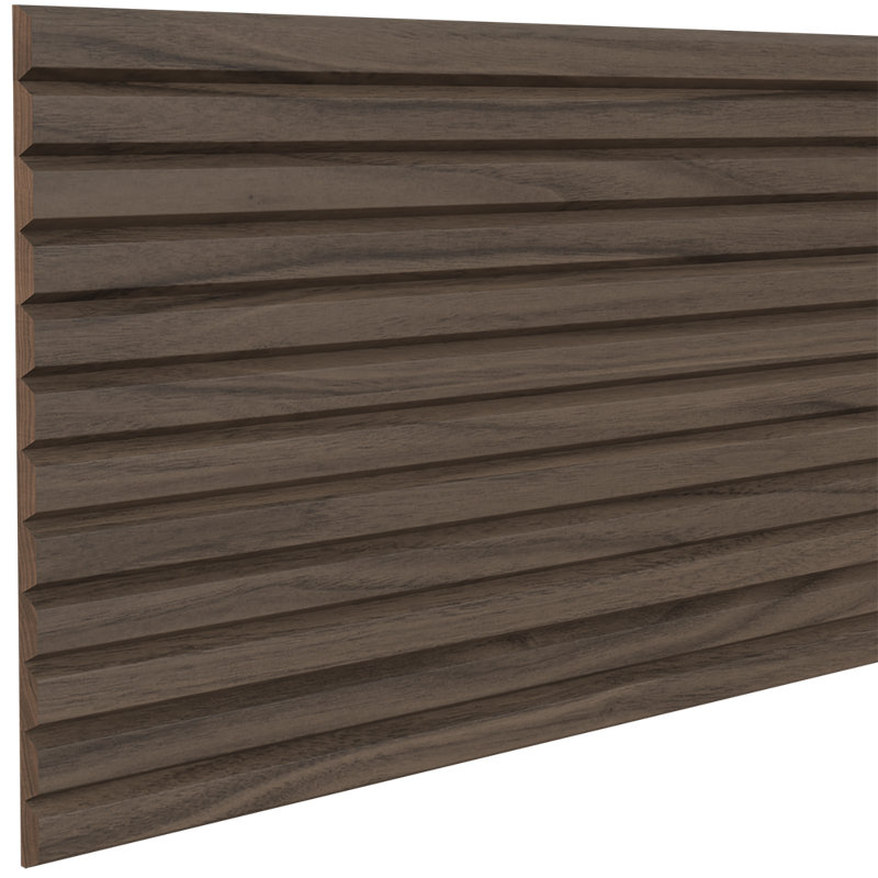 Tambour à lattes biseautées de 1 po de hauteur (l 12 po x L 48 po), Noyer naturel