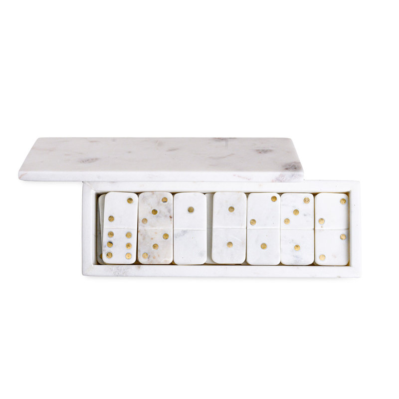 Ensemble de dominos en marbre blanc
