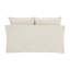 Causeuse en lin beige avec 2 coussins