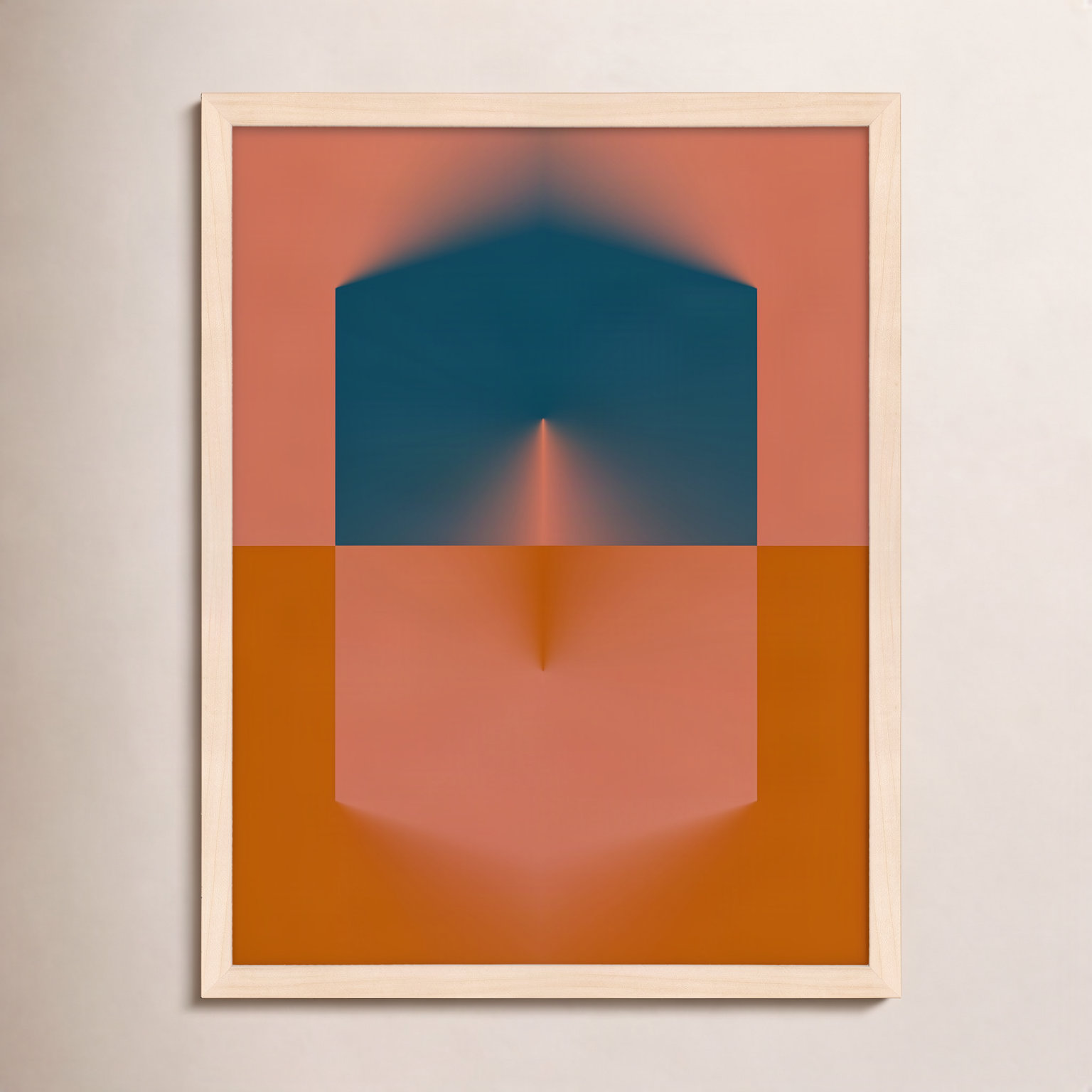 Capsule Collection 1 Painting, 25" H x 20" W x 1.25" D, Maple Framed