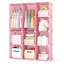 Armoire modulaire pour bébé de 10 cubes avec garde-robe et étagères ouvertes pour les vêtements, rose-722361353