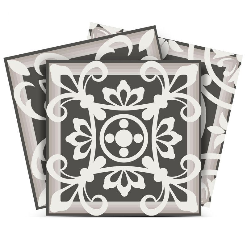 6 l x 6 L Peler et coller, Gris / blanc