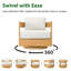 Chaise longue pivotante à 360 ° avec structure en bois d'acacia et coussins en oléfine-1041685814