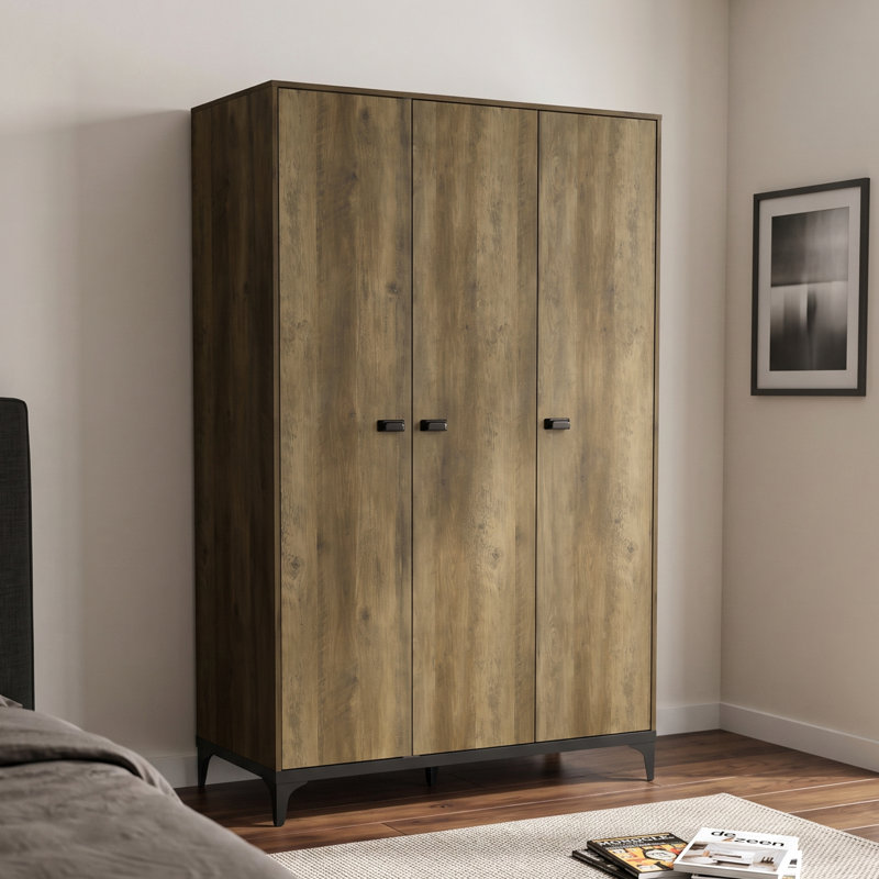 Laurence 3 Door Wardrobe, Knotty Oak