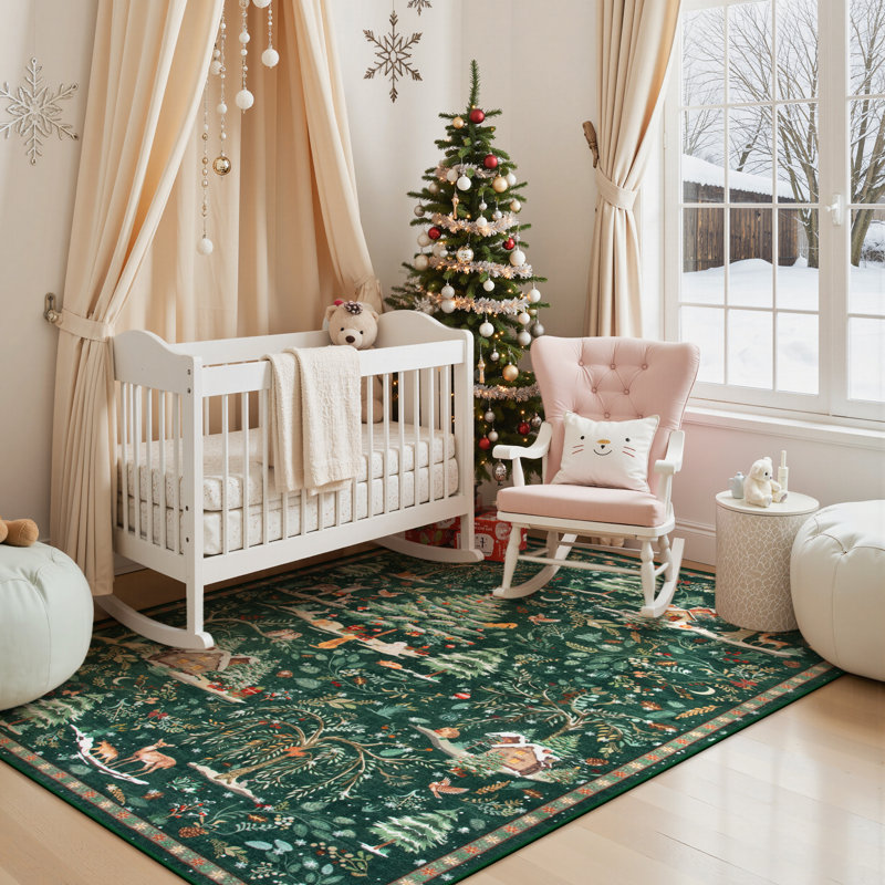Tapis lavable Lahome Christmas, Rectangle 5 pi x 7 pi