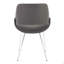 Chaise d'appoint Mid-Century moderne en métal chromé et similicuir gris - ensemble de 2