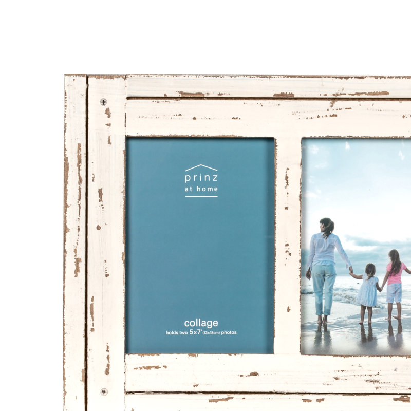 Haslam Wood 5" x 7" Double Collage Picture Frame, White