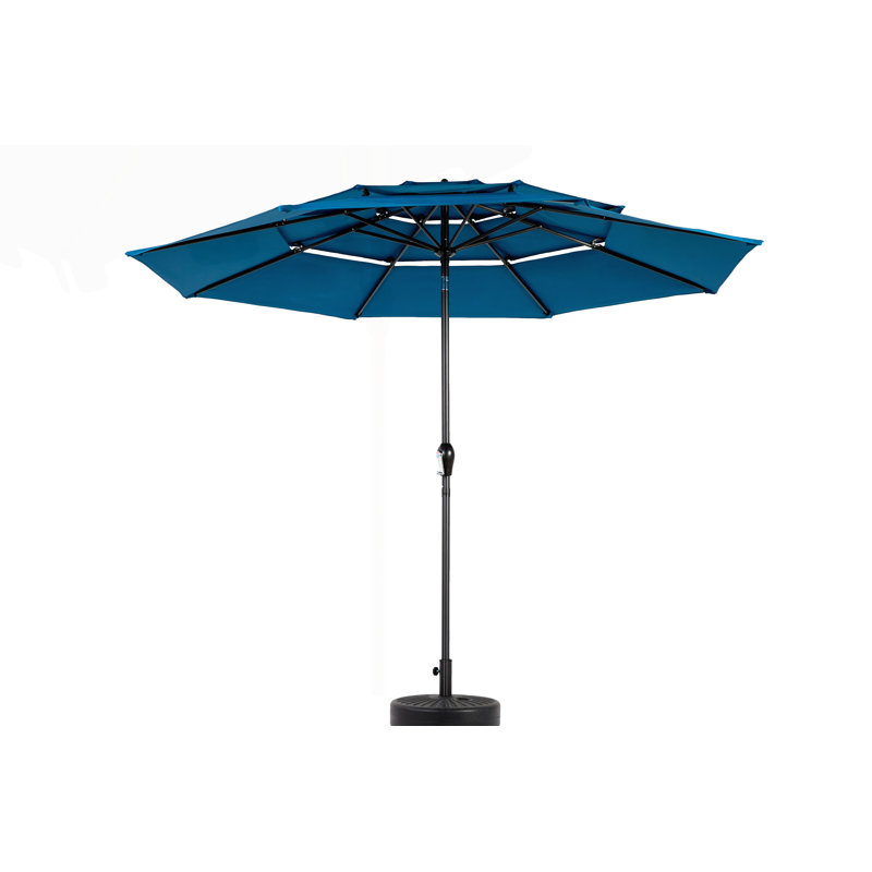 Parasol à 3 niveaux en aluminium, Bleu très foncé