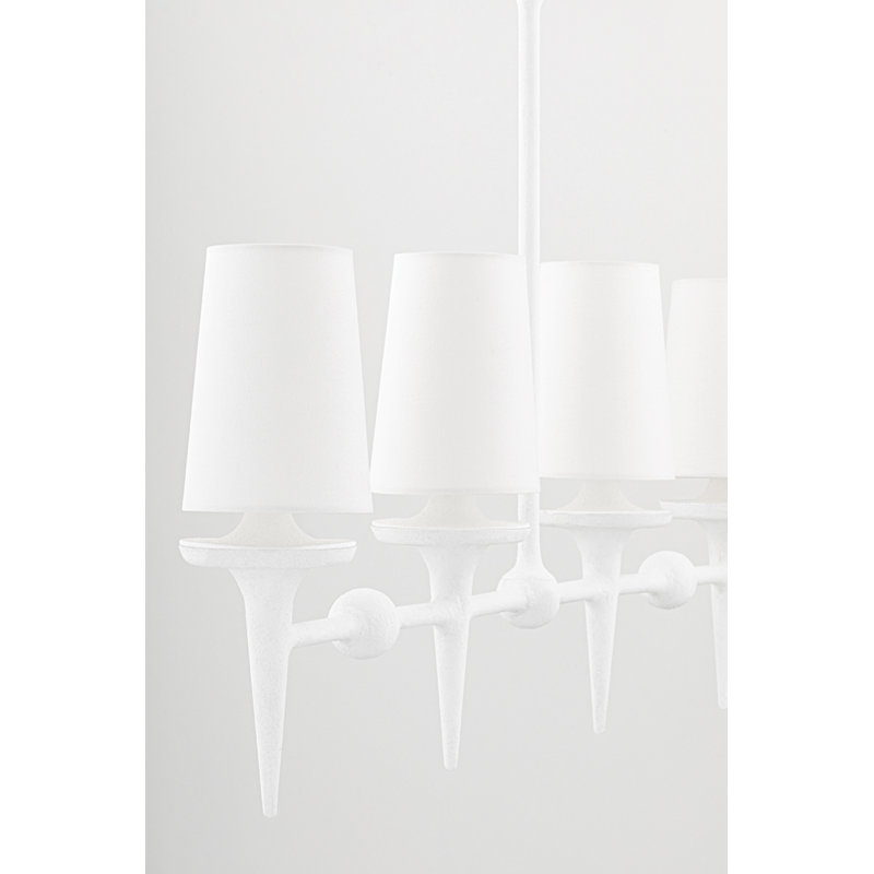 Torch 6 Light Island Light, White Plaster