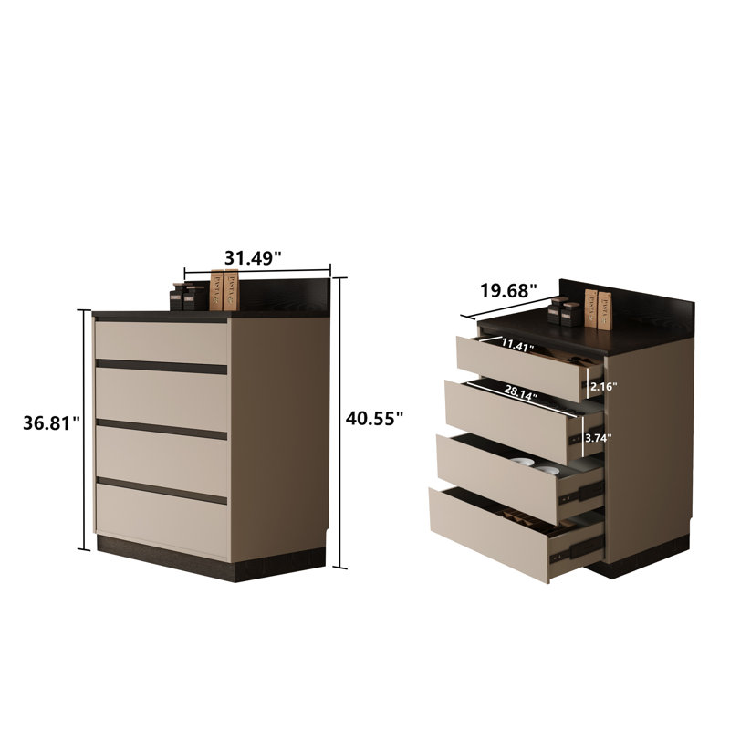 Commode autoportante à 4 tiroirs
