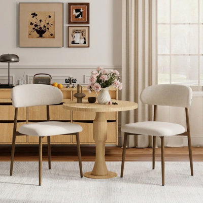 Blondelle Modern Fabric Upholstered Dining Chairs With Metal Frame For Kitchen