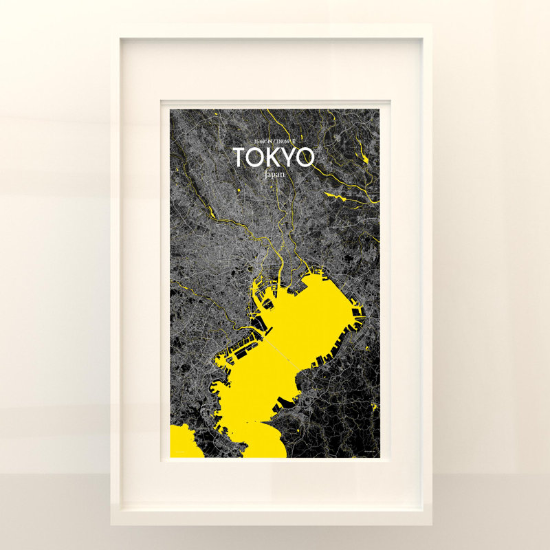 Tokyo City Map In Times - No Frame Print, 17cm H x 11cm W x 0.05cm D