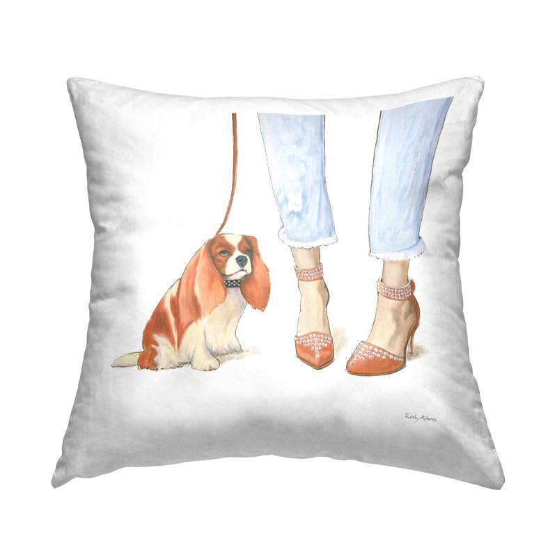 Coussin décoratif "Dog Walk Glam Sparkle Heels" par Emily Adams